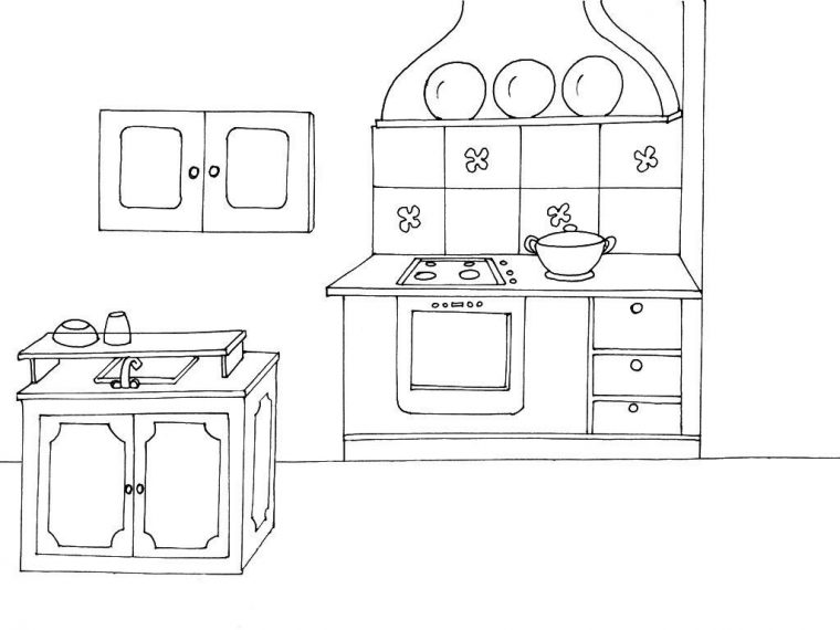 Coloriage Cuisine 5 – Coloriage Cuisine – Coloriages Maison intérieur Coloriage Ustensiles De Cuisine