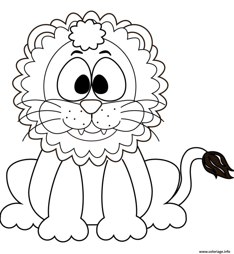 Coloriage Cute Cartoon Lion Dessin Lion À Imprimer concernant Coloriage De Lion A Imprimer