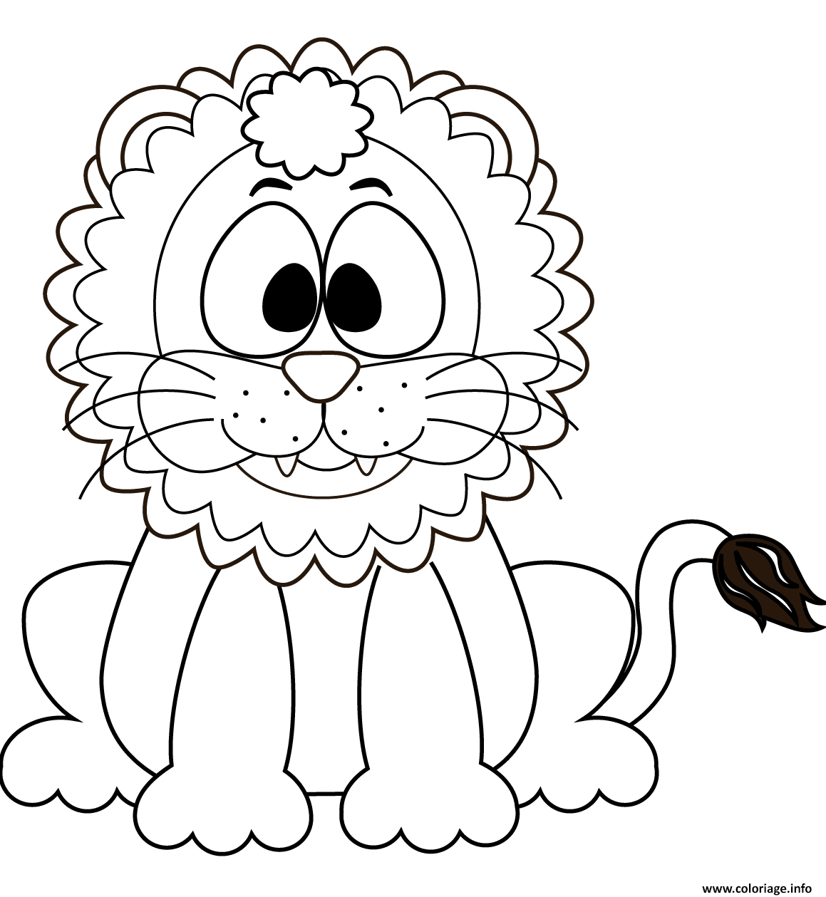 Coloriage Cute Cartoon Lion Dessin Lion À Imprimer concernant Coloriage De Lion A Imprimer 