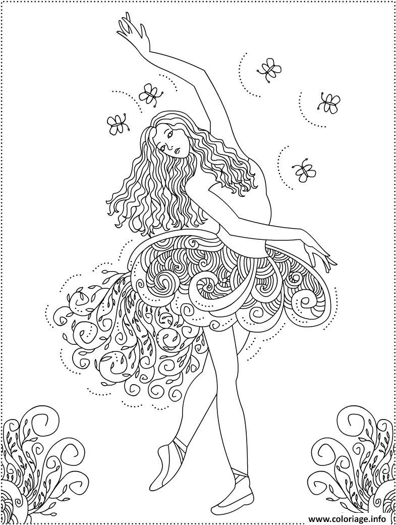 Coloriage Danseuse Mandala Adulte  Dessin Danseuse À Imprimer tout Dessin A Imprimer Danseuse 