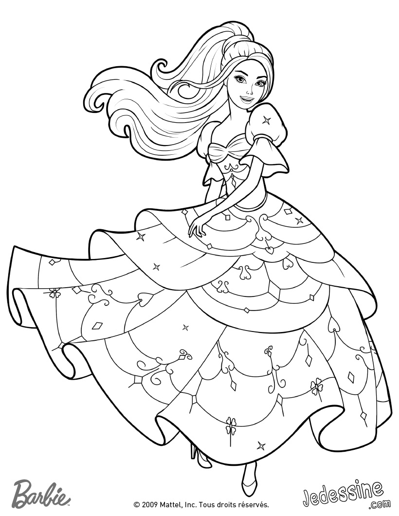 Coloriage De Barbie Avec Un Dauphin pour Comment Dessiner Barbie 