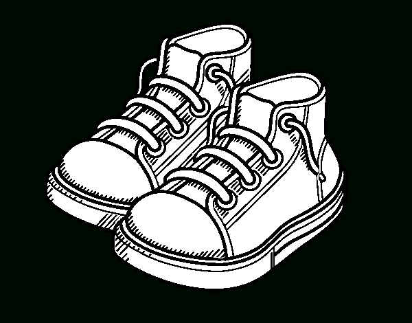 Coloriage De Baskets D'Enfant Pour Colorier – Coloritou pour Coloriage Chaussure