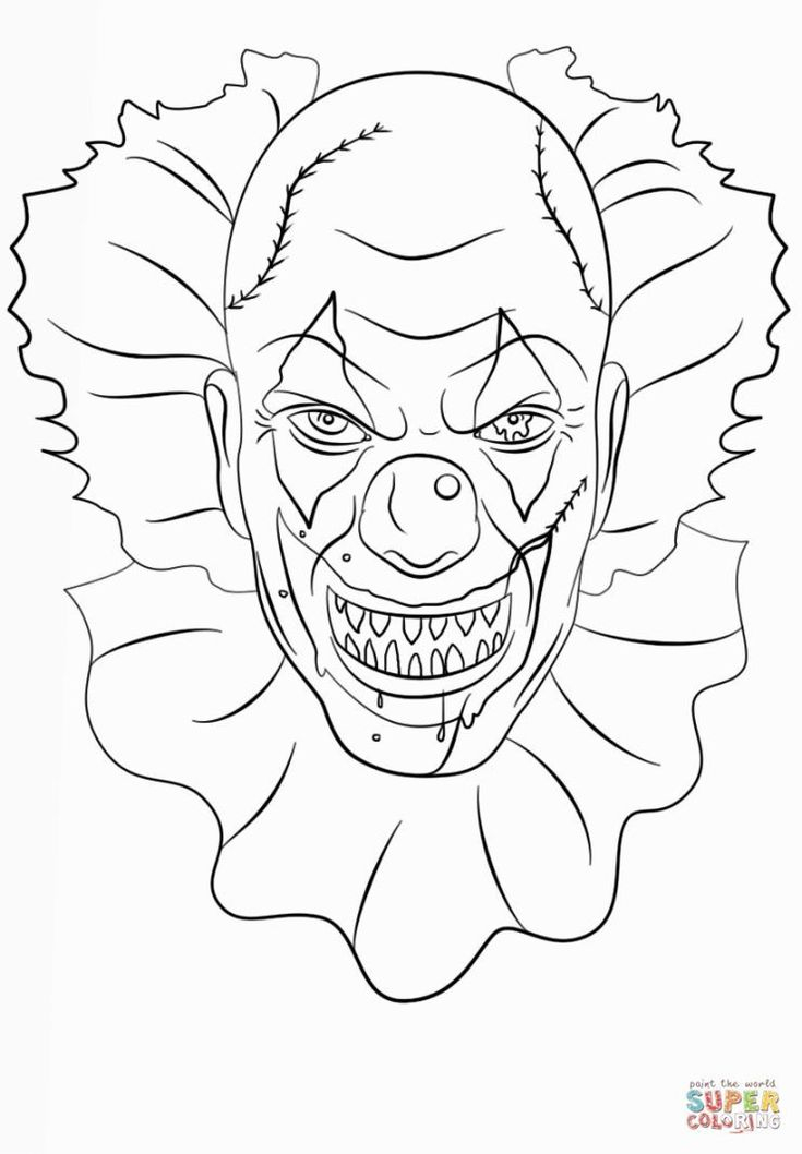 Coloriage De Clown Tueur A Imprimer  Solosary  Coloriage Clown à Coloriage De Halloween A Imprimer 