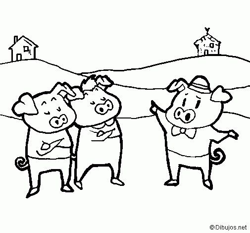Coloriage De Les Trois Petits Cochons 5 Pour Colorier - Coloritou concernant Coloriage Des 3 Petit Cochon 