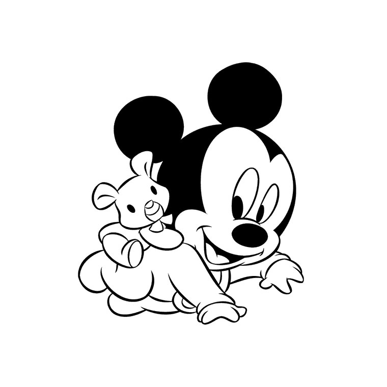 Coloriage De Mickey Et Minnie Bébé - Imagui concernant Coloriage Mickey Bébé 