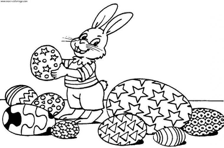 Coloriage De Pâque À Imprimer Gratuitement – Coloriage De Pâques (Oeufs encequiconcerne Lapin A Imprimer Pour Paques