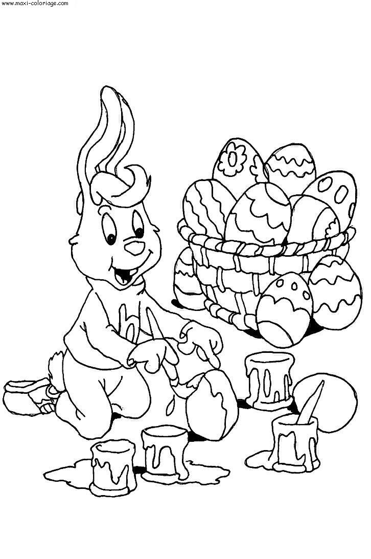 Coloriage De Pâque Gratuit À Colorier – Coloriage De Pâques (Oeufs De pour Lapin A Imprimer Pour Paques