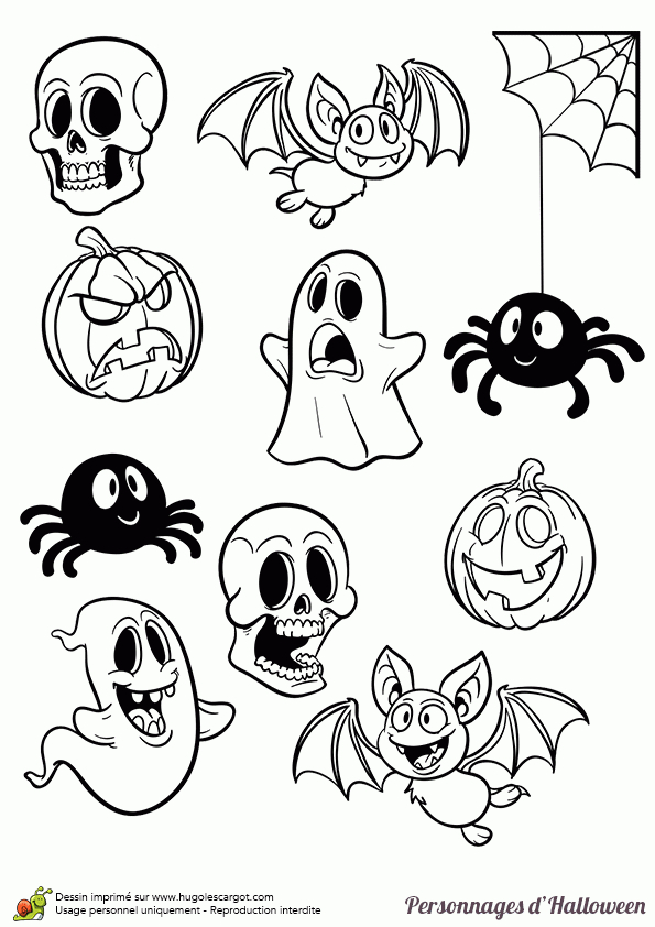 Coloriage De Personnages Légendaires D&amp;#039;Halloween, Plein De Petits à Coloriage De Halloween A Imprimer 