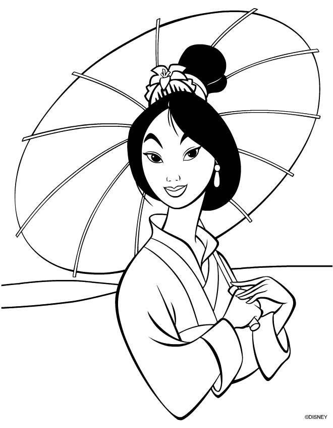 Coloriage De Princesse Mulan à Coloriage Princesse Chinoise 