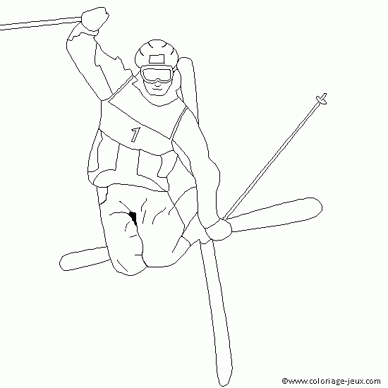 Coloriage De Saut À Ski Freestyle - Coloriages D&amp;#039;Hiver À Imprimer avec Coloriage Skieur 