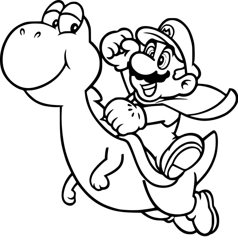 Coloriage De Yoshi Mario À Imprimer Sur Coloriage De encequiconcerne Mario A Colorier