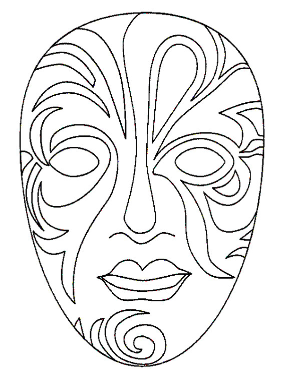 Coloriage Décoration De Masque De Carnaval avec Dessin De Masque A Imprimer