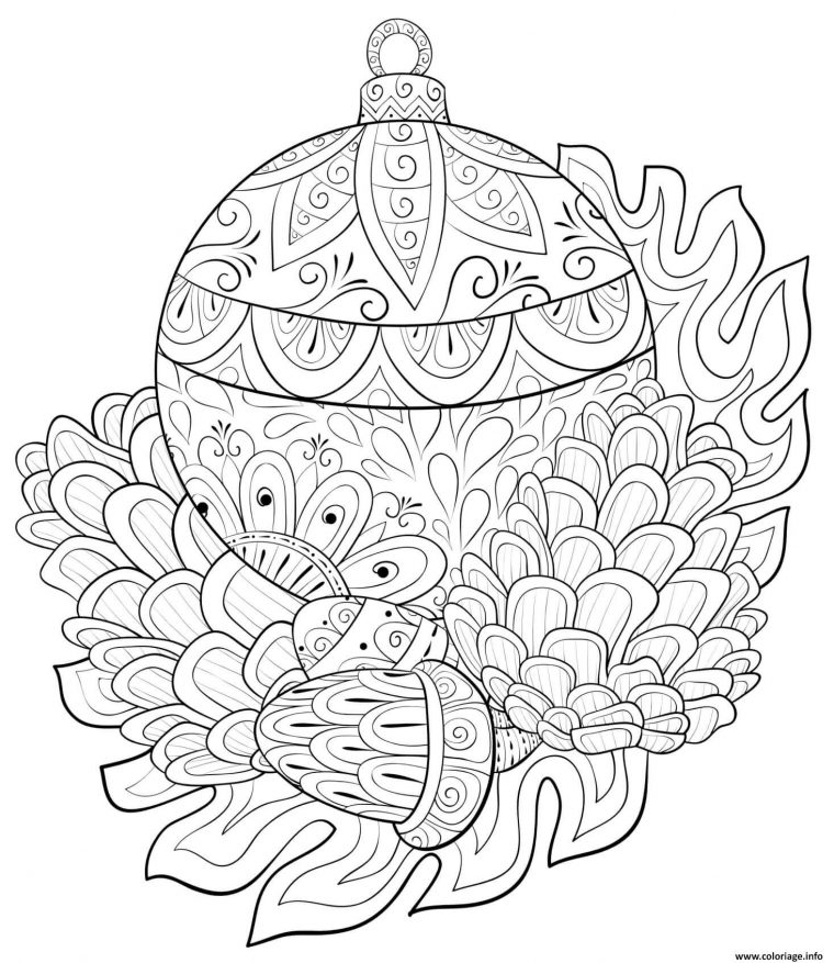 Coloriage Decorations Boule De Noel Mandala Anti Stress Dessin Noel destiné Mandalas Noel