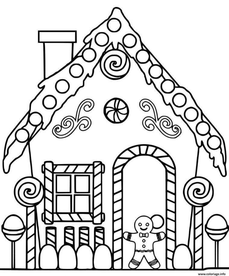 Coloriage Decorations Maison Pain Epice Avec Monsieur Biscuit Dessin destiné Coloriage En Ligne Maison