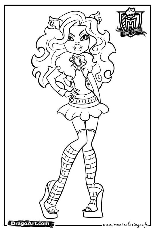 Coloriage Des Personnages De Monster High - Clawdeen A Imprimer Et A destiné Dessin À Colorier Monster High 