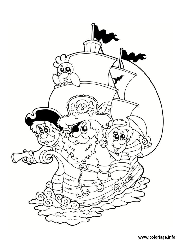 Coloriage Des Pirates Dans Un Bateau En Aventure Dessin concernant Pirate Dessin