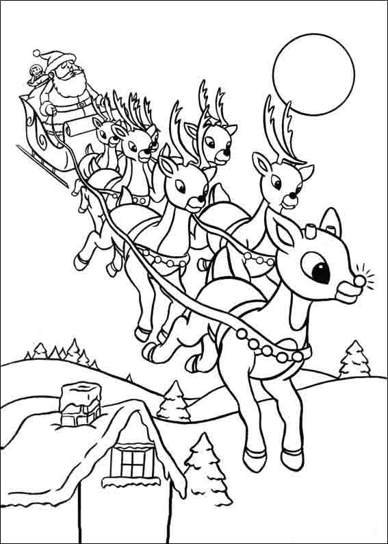 Coloriage Dessins Rudolph Le Petit Renne Au Nez Rouge 11  Målarböcker dedans Rudolf Le Renne Au Nez Rouge 