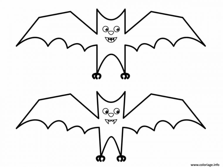 Coloriage Deux Chauve Souris Dessin Vampire À Imprimer serapportantà Chauve Souris À Imprimer