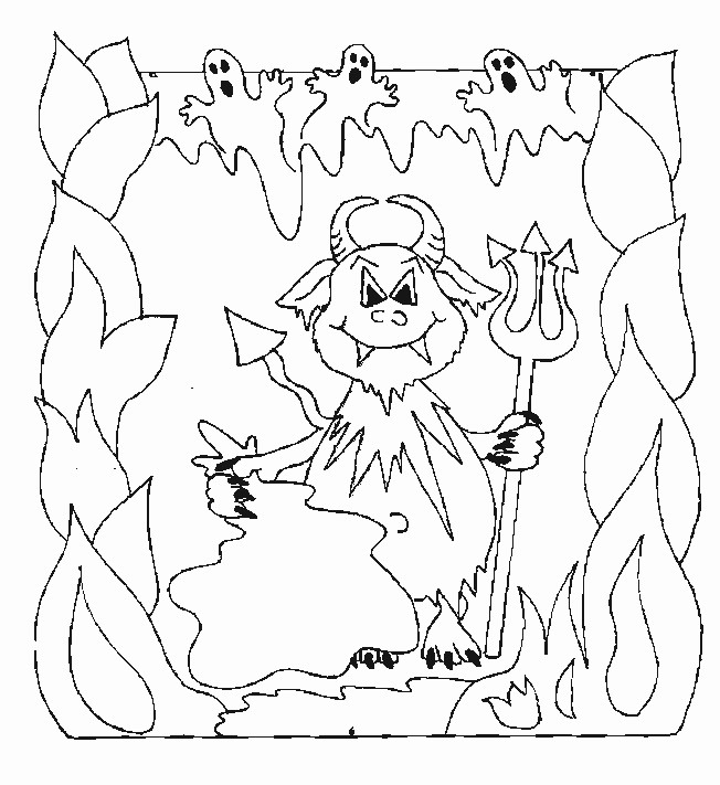 Coloriage Diable Chèvre Et Les Fantômes avec Coloriage Diable