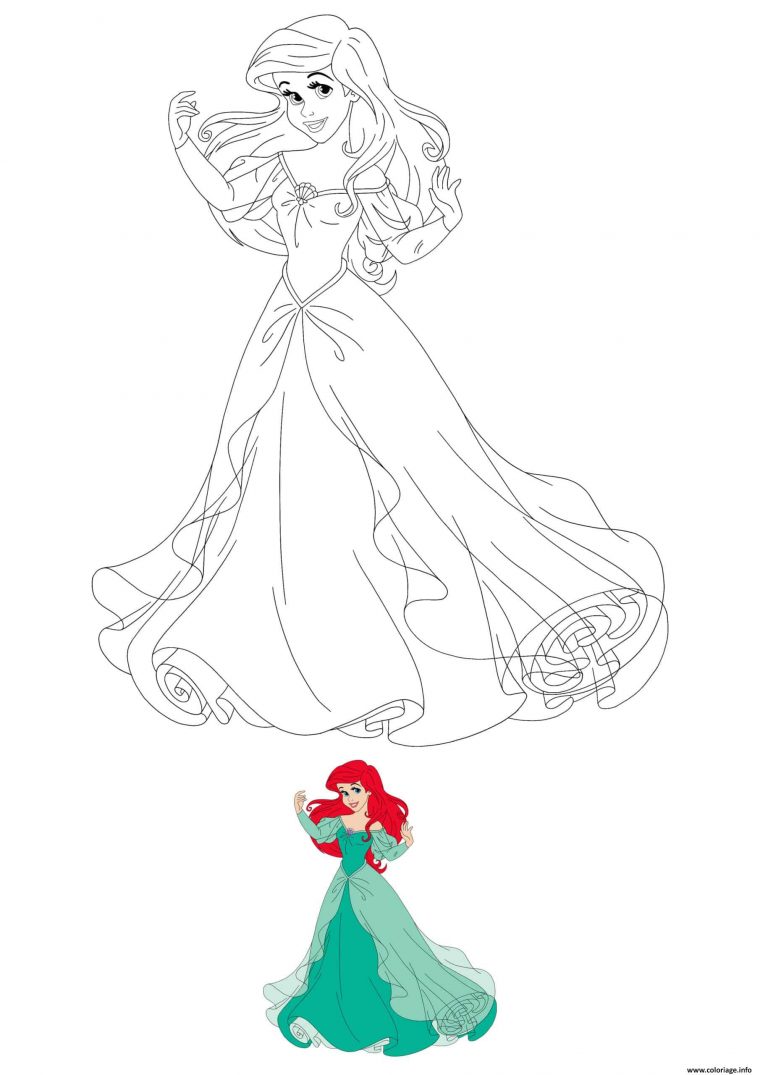 Coloriage Disney Princesse Ariel Dessin Princesse À Imprimer dedans Dessin Raiponce À Imprimer