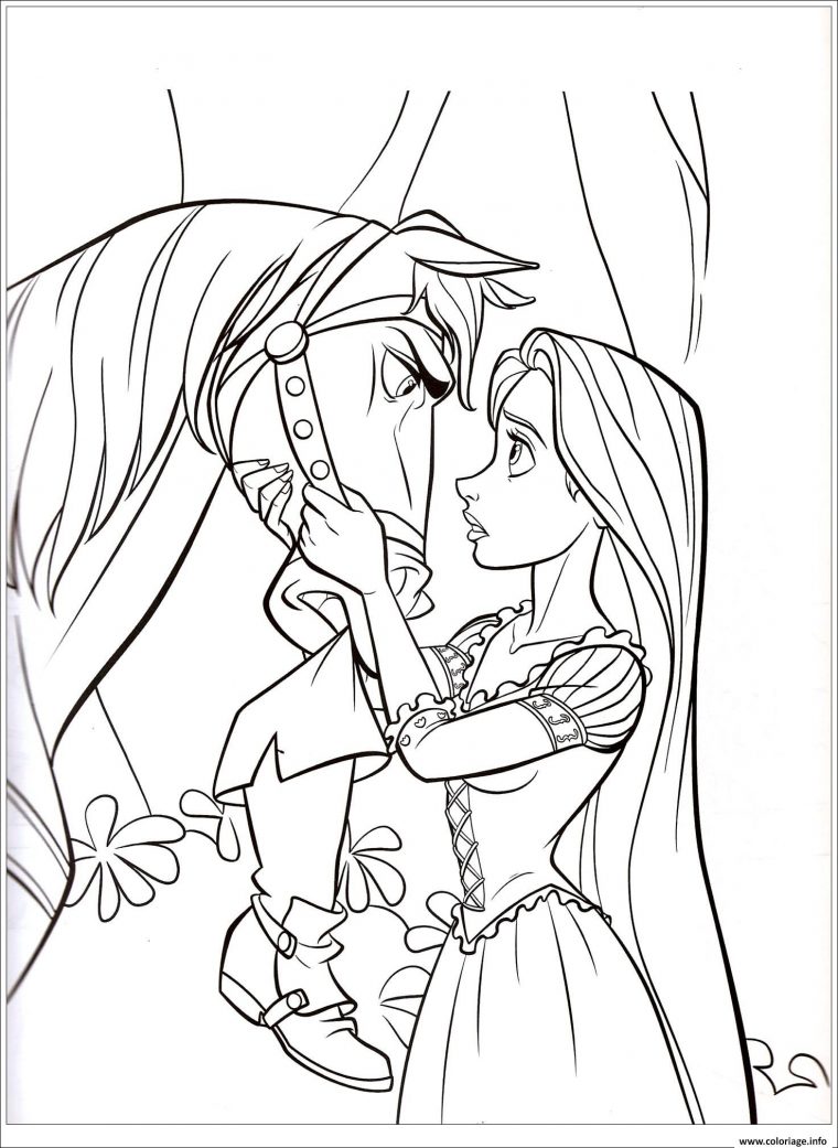 Coloriage Disney Raiponce Et Pascal Dessin Raiponce À Imprimer pour Coloriages Disney