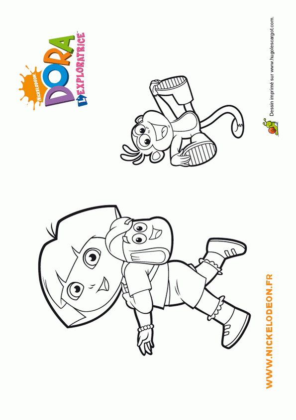 Coloriage Dora Et Babouche Sourient avec Jeux De Dora Coloriage Gratuit 