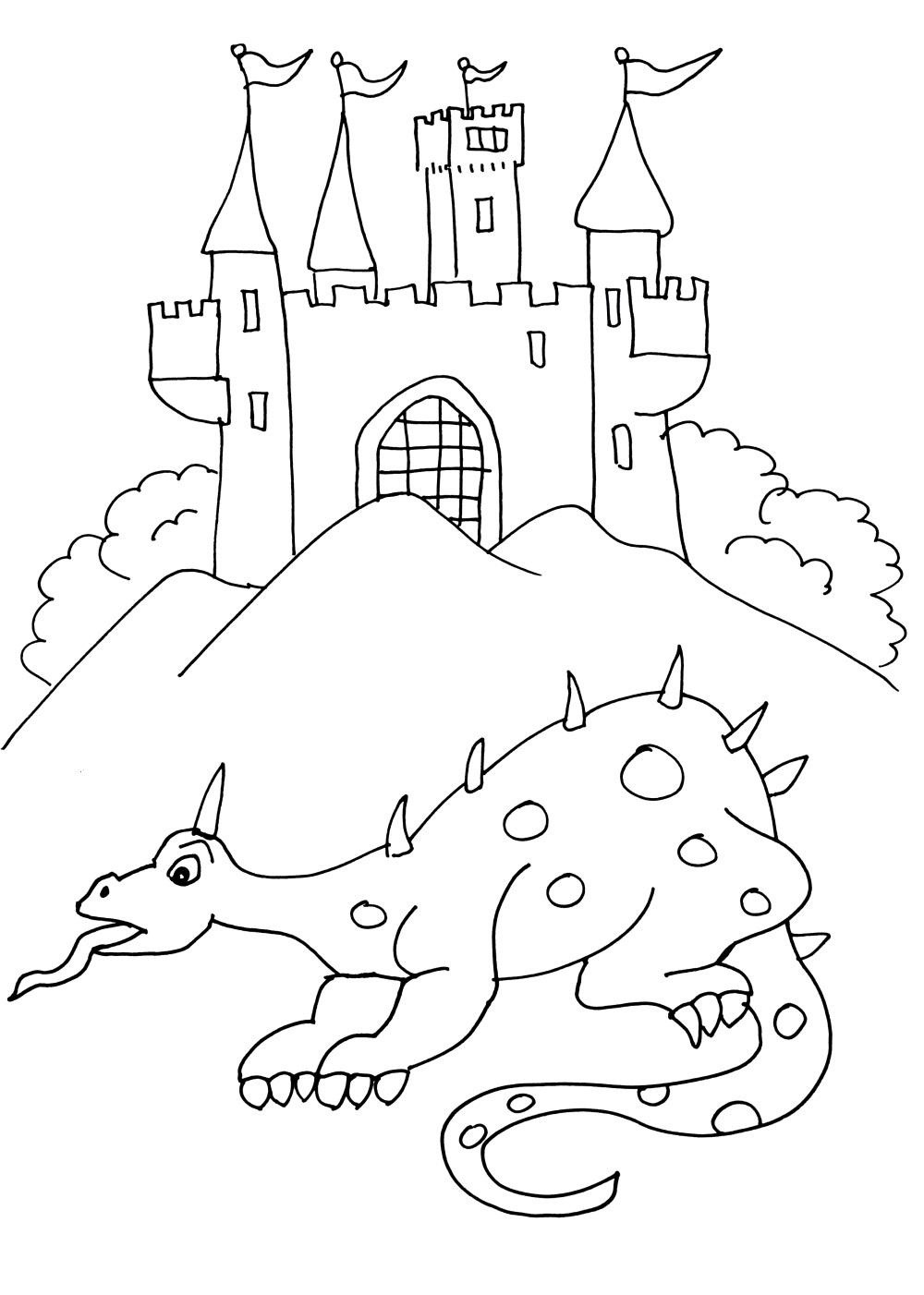 Coloriage Dragon À Coté D&amp;#039;Un Chateau À Imprimer encequiconcerne Dessin Dragon Enfant 