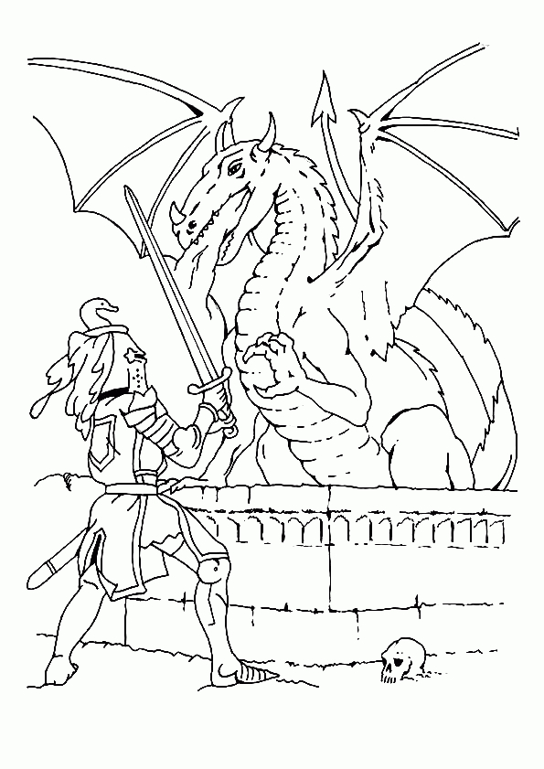 Coloriage Dragon Chevalier Sur Hugolescargot encequiconcerne Dessin De Chevalier À Colorier