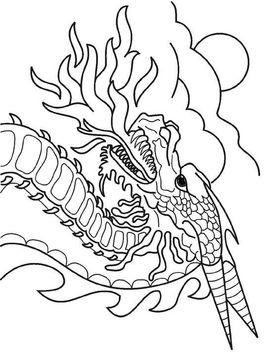 Coloriage Dragon Chinois De Feu Dessin Gratuit À Imprimer à Dragon A Colorier 