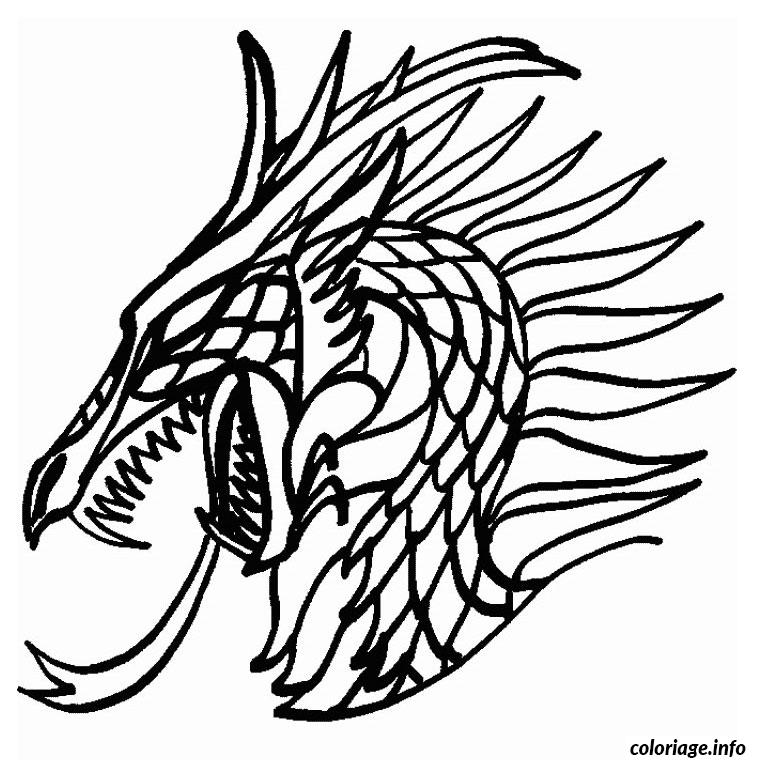 Coloriage Dragon Mechant Dessin Dragon À Imprimer intérieur Coloriage En Ligne Dragon 