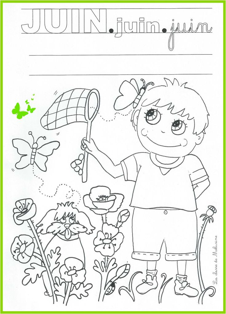 Coloriage Du Mois De Juin La Classe De Mélusine  Coloriage, Coloriage concernant Coloriage Classe 