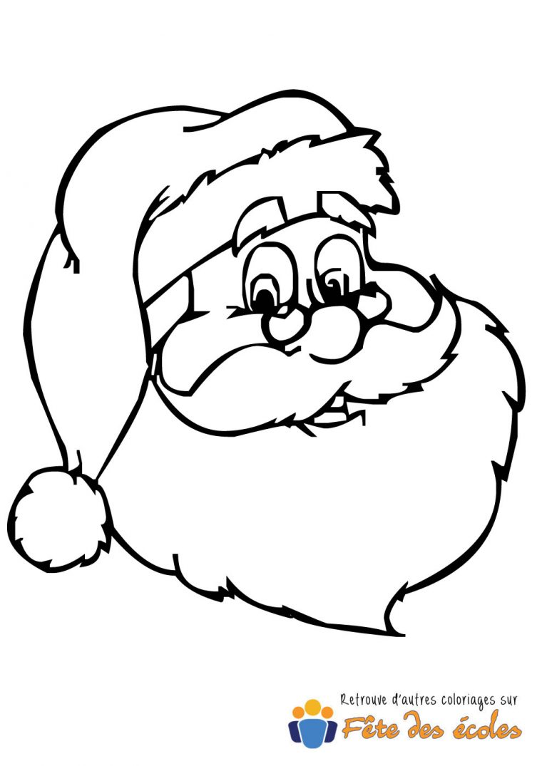 Coloriage Du Portrait Du Père Noël destiné Pere Noel Dessins