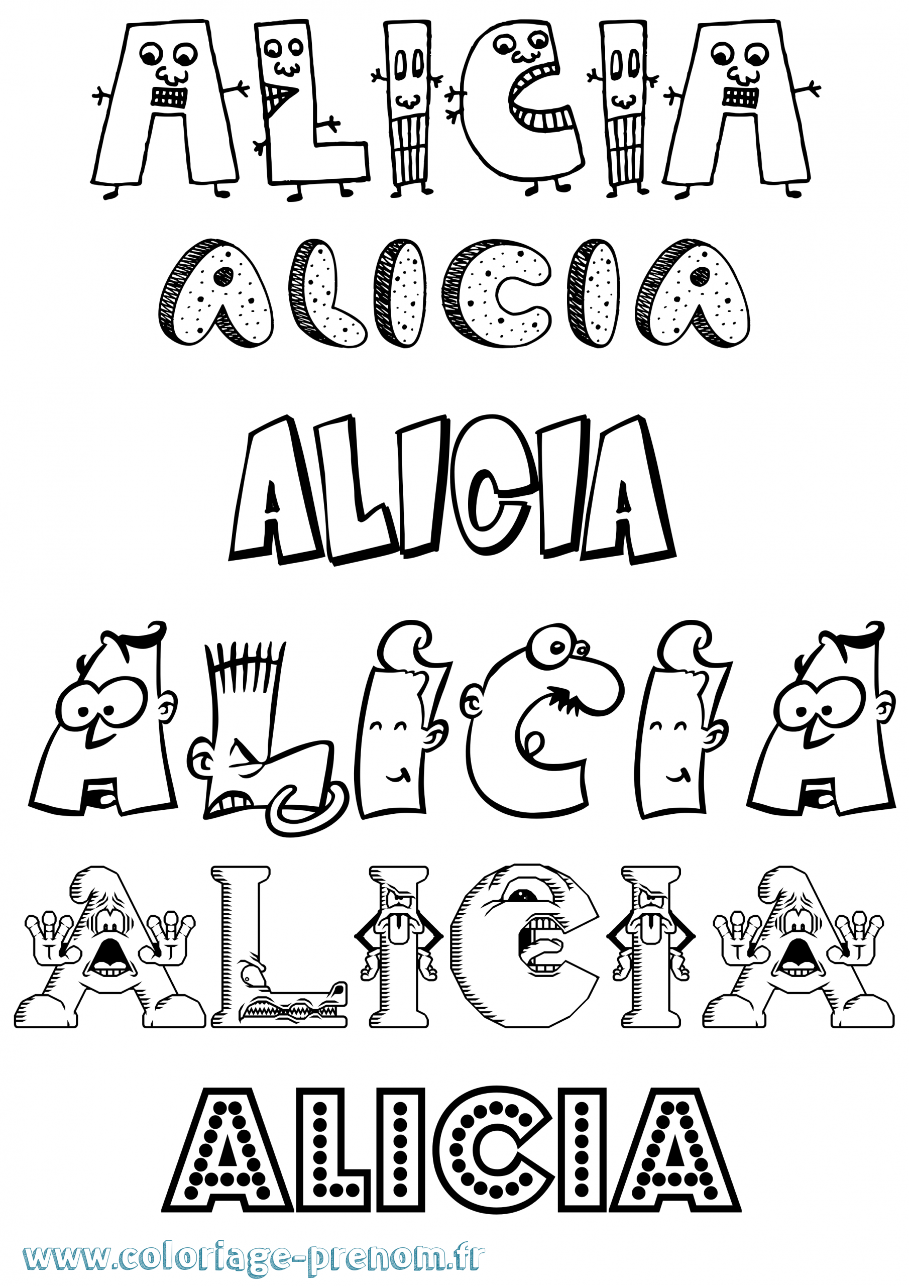 Coloriage Du Prénom Alicia : À Imprimer Ou Télécharger Facilement tout Dessin Prenom 