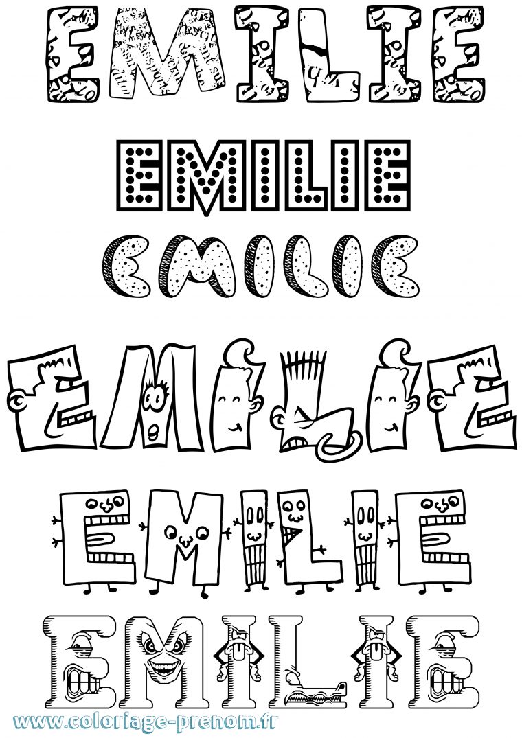 Coloriage Du Prénom Emilie : À Imprimer Ou Télécharger Facilement avec Coloriage Avec Prenom