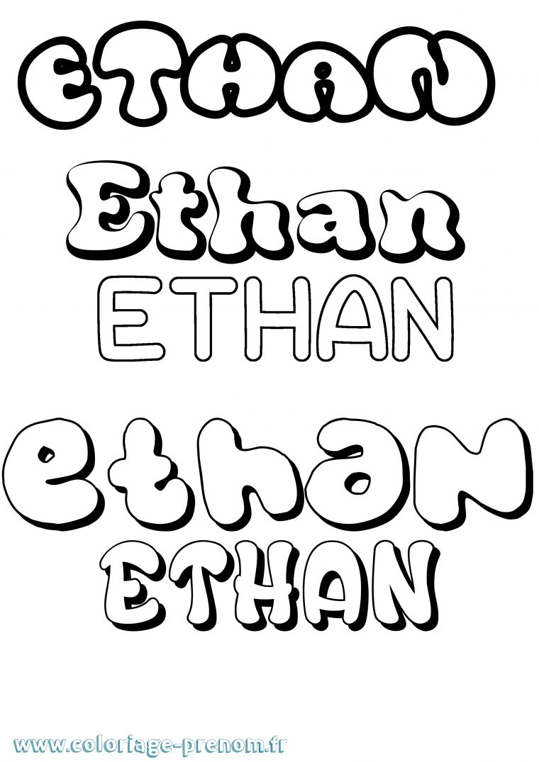 Coloriage Du Prénom Ethan : À Imprimer Ou Télécharger Facilement dedans Prénom À Colorier