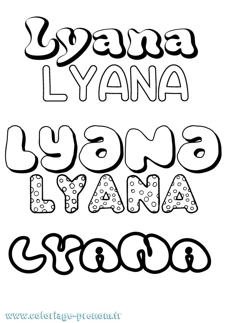 Coloriage Du Prénom Lyana : À Imprimer Ou Télécharger Facilement serapportantà Prénom Simple Fille