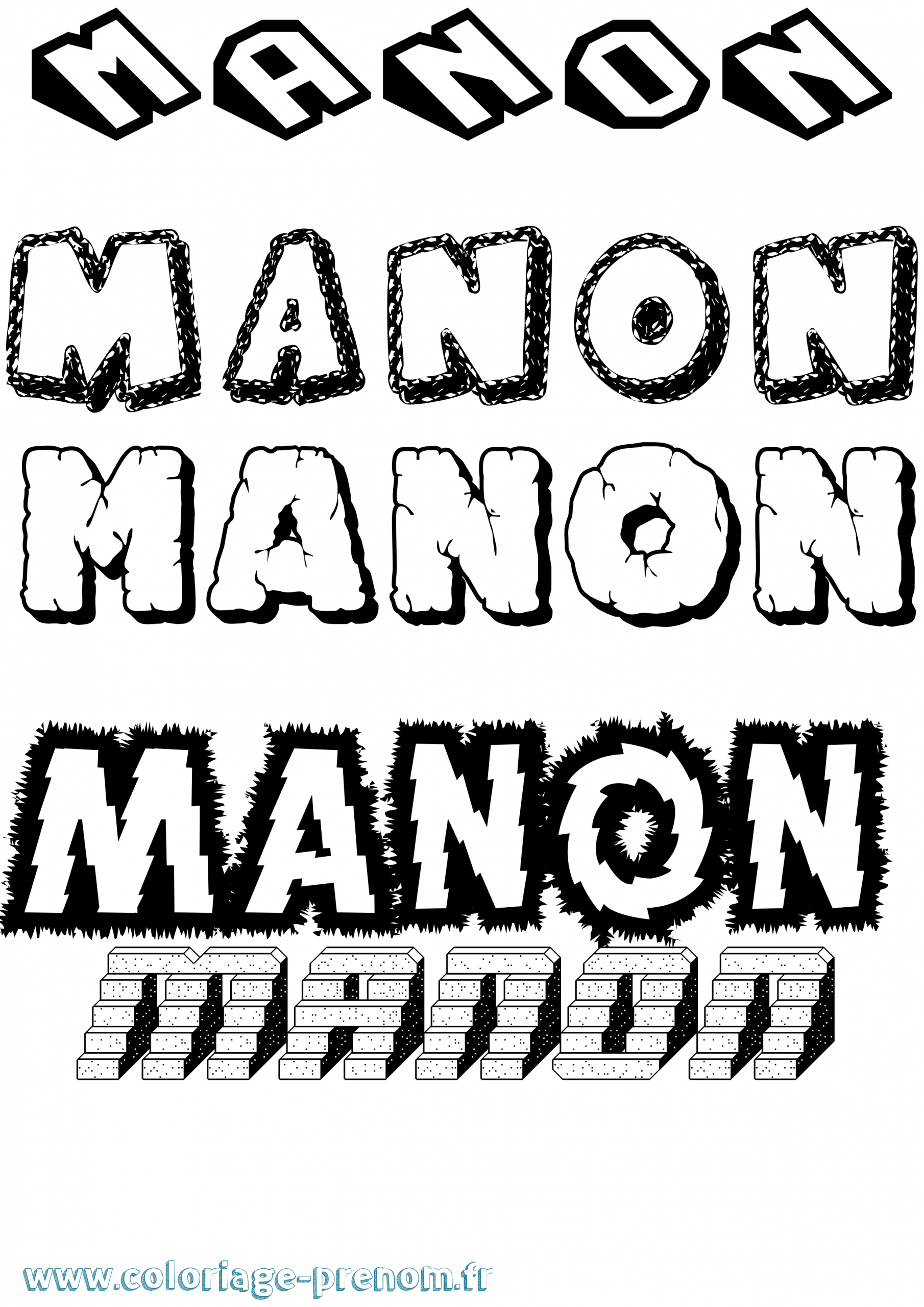 Coloriage Du Prénom Manon : À Imprimer Ou Télécharger Facilement concernant Prénom À Colorier
