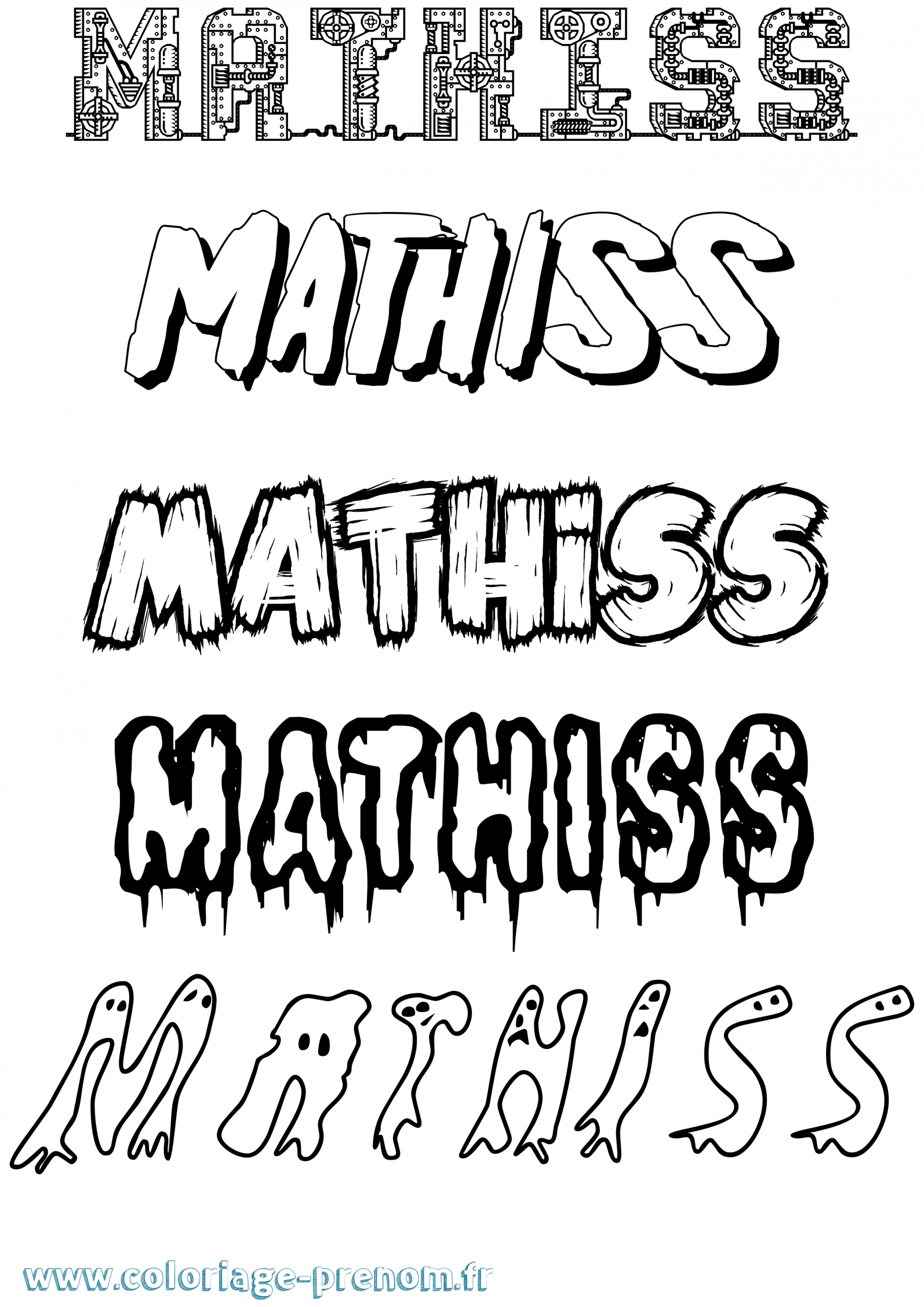 Coloriage Du Prénom Mathiss : À Imprimer Ou Télécharger Facilement pour Prenom Garcon Mathis