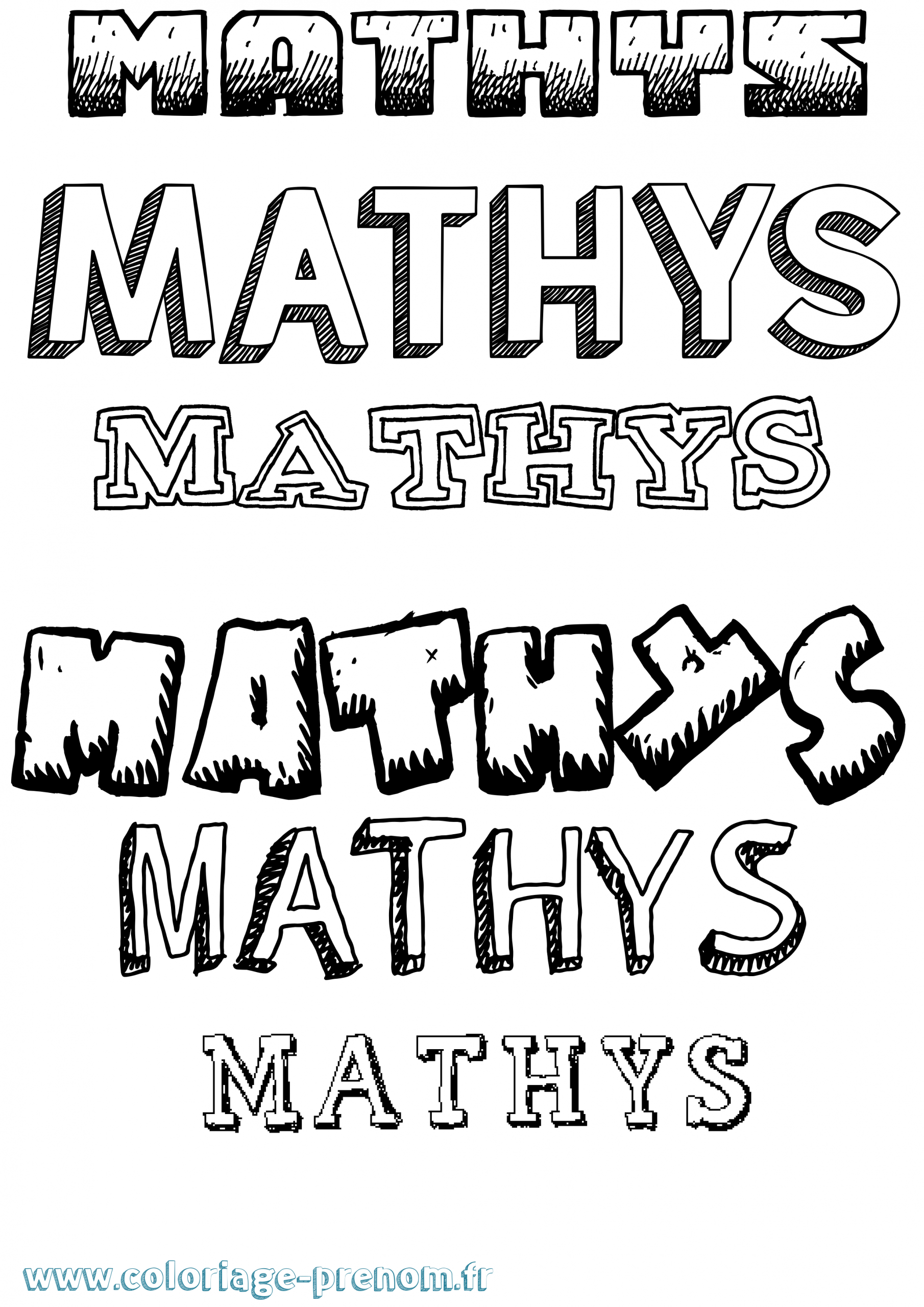 Coloriage Du Prénom Mathys : À Imprimer Ou Télécharger Facilement concernant Prenom Garcon Mathis 