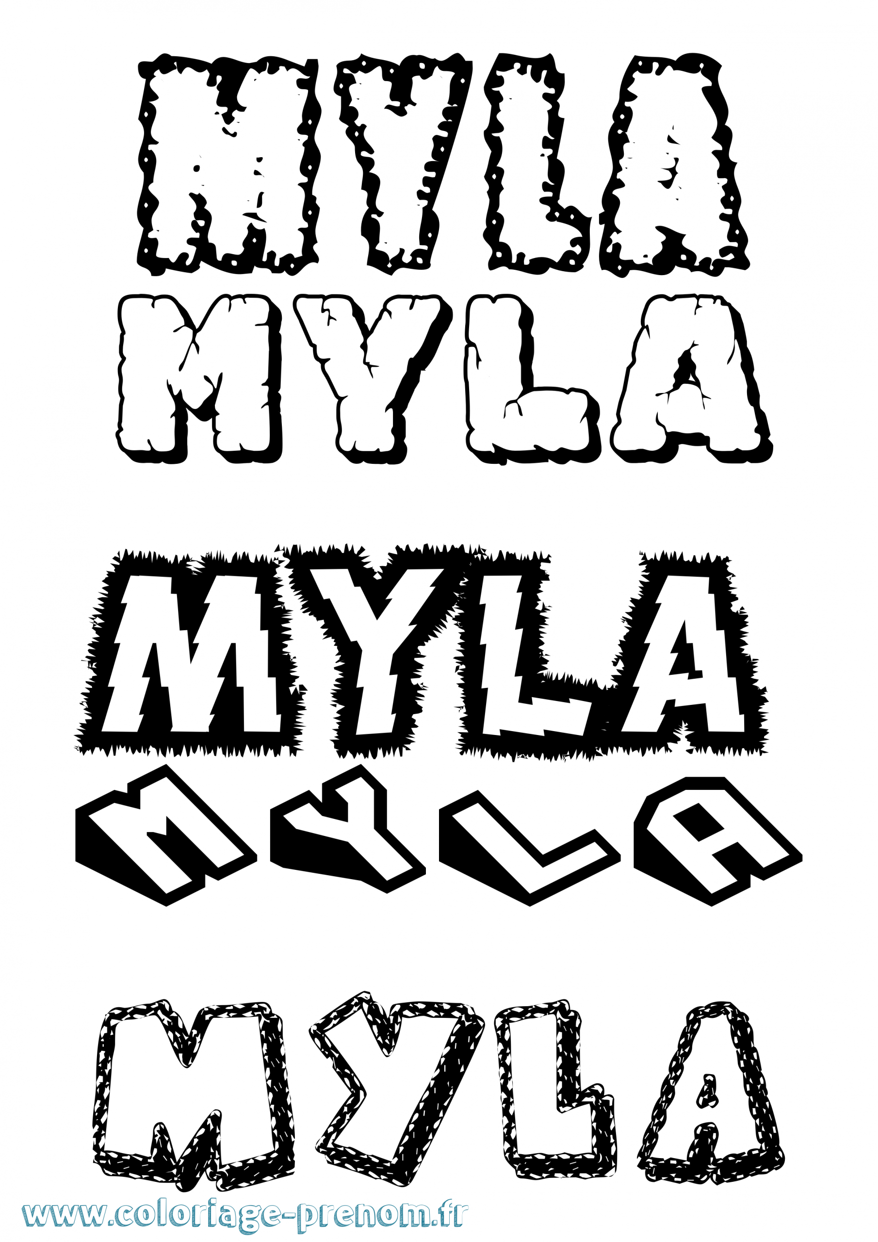 Coloriage Du Prénom Myla : À Imprimer Ou Télécharger Facilement concernant Prénom Simple Fille 