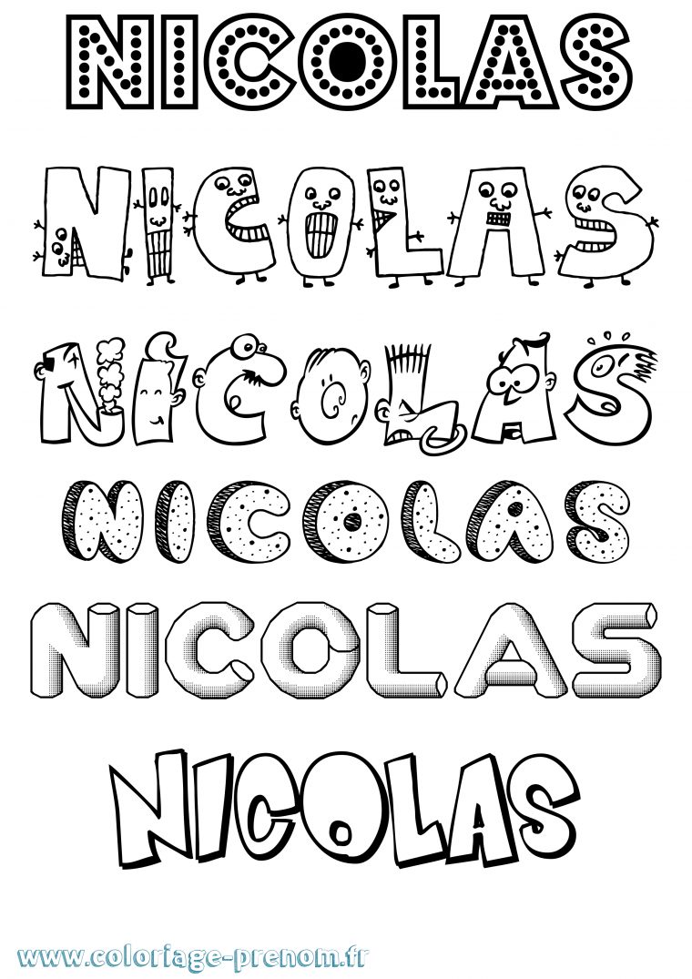 Coloriage Du Prénom Nicolas : À Imprimer Ou Télécharger Facilement destiné Coloriage Prénom À Imprimer