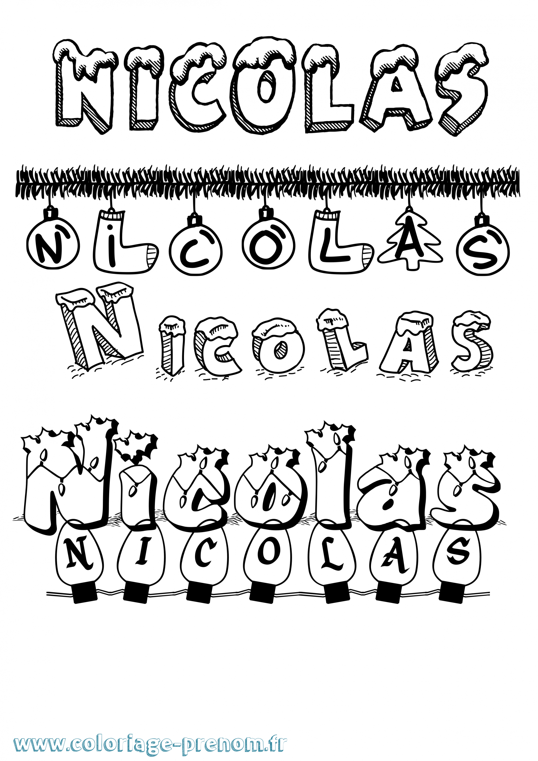 Coloriage Du Prénom Nicolas : À Imprimer Ou Télécharger Facilement encequiconcerne Dessin Prenom 
