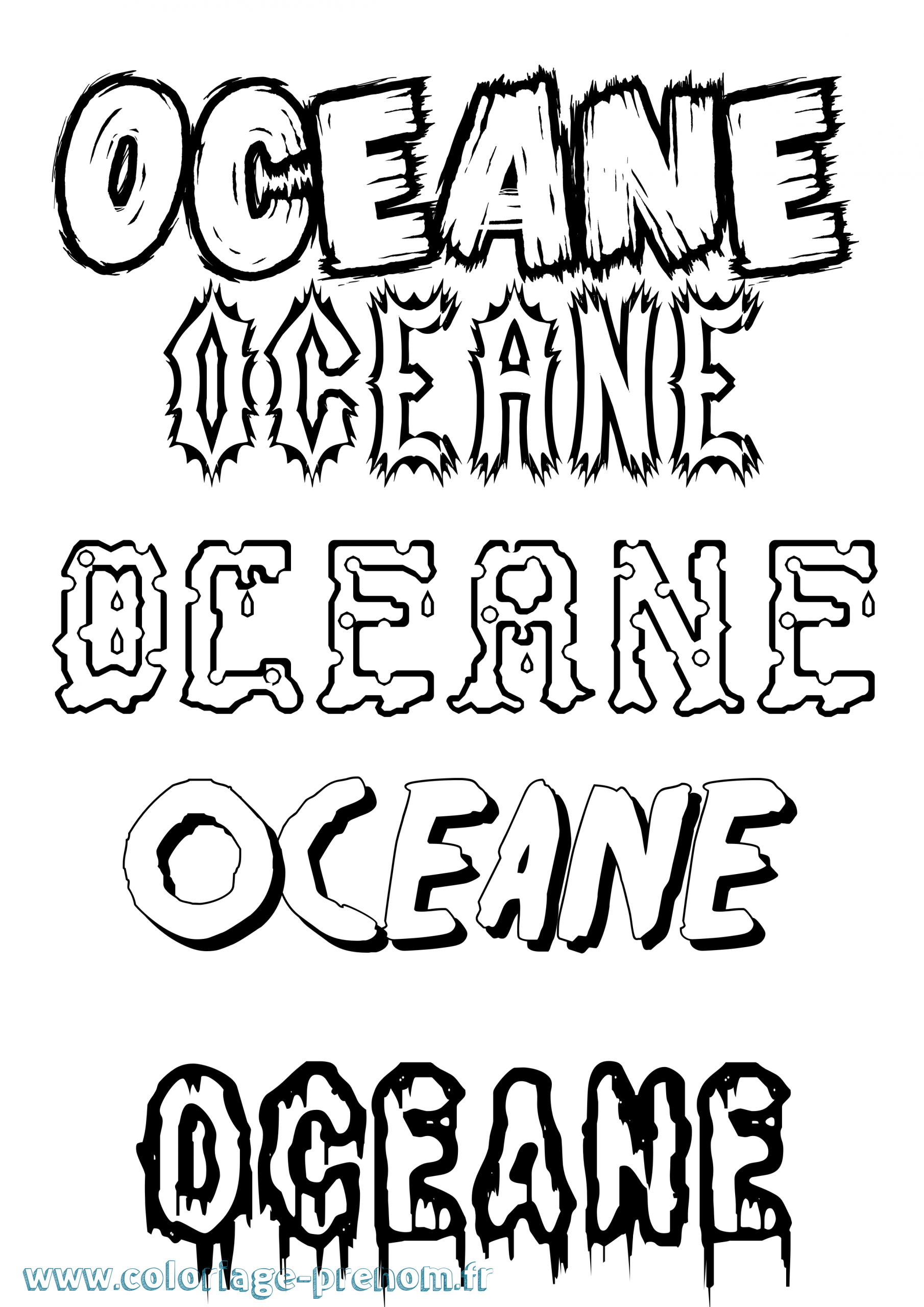 Coloriage Du Prénom Oceane : À Imprimer Ou Télécharger Facilement concernant Prénom A Imprimer
