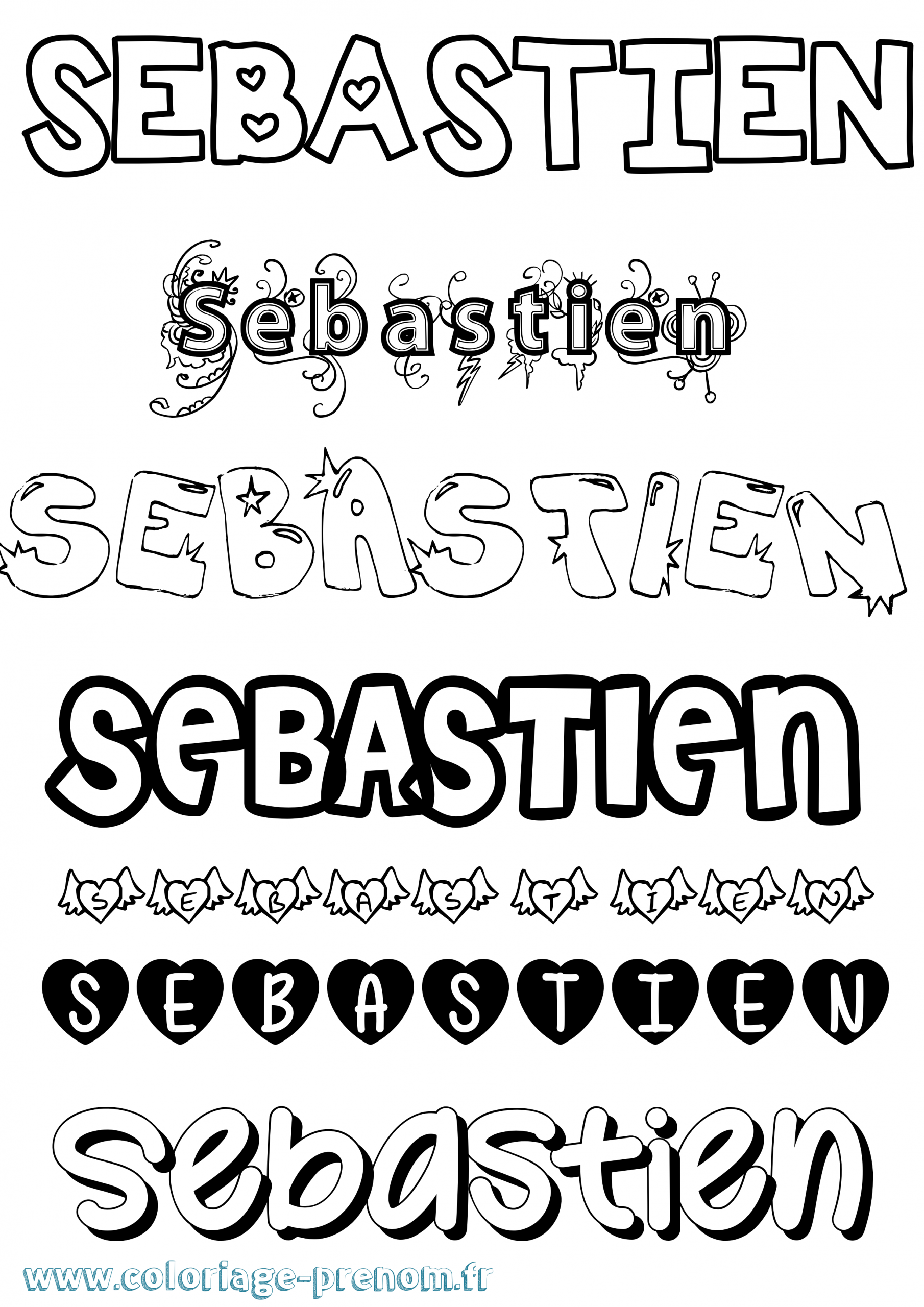 Coloriage Du Prénom Sebastien : À Imprimer Ou Télécharger Facilement intérieur Dessin Prenom 