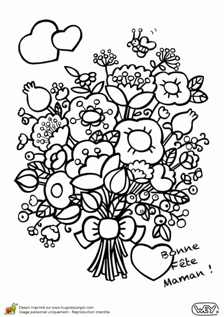 Coloriage Dun Bouquet De Fleurs pour Dessin De Fleurs A Imprimer Gratuit