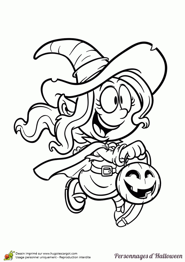 Coloriage D&amp;#039;Un Personnage Légendaire D&amp;#039;Halloween, Une Fillette Déguisée intérieur Dessin De Halloween 