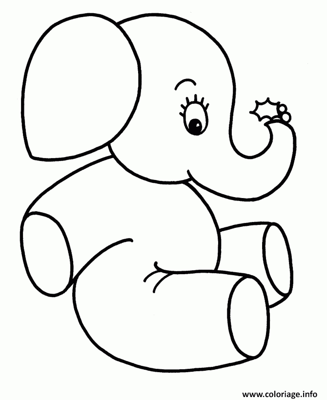 Coloriage Elephant Facile 114 Dessin Facile À Imprimer pour Coloriage Facile