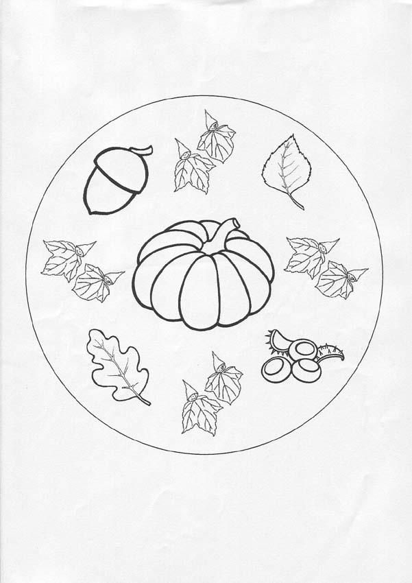 Coloriage En Forme De Mandala Sur Les Fruits Et Légumes De L&amp;#039;Automne à Mandala Automne 