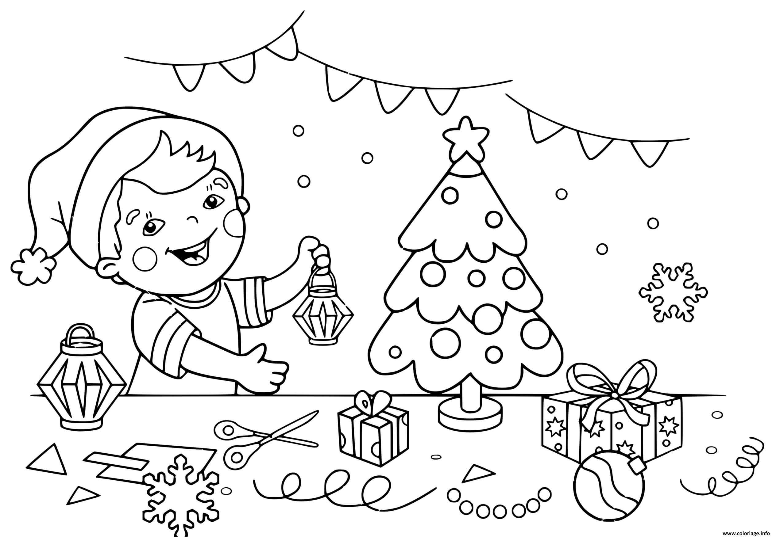 Coloriage Enfant Prepare Decoration De Noel Maternelle Dessin Noel encequiconcerne Coloriages Enfants 