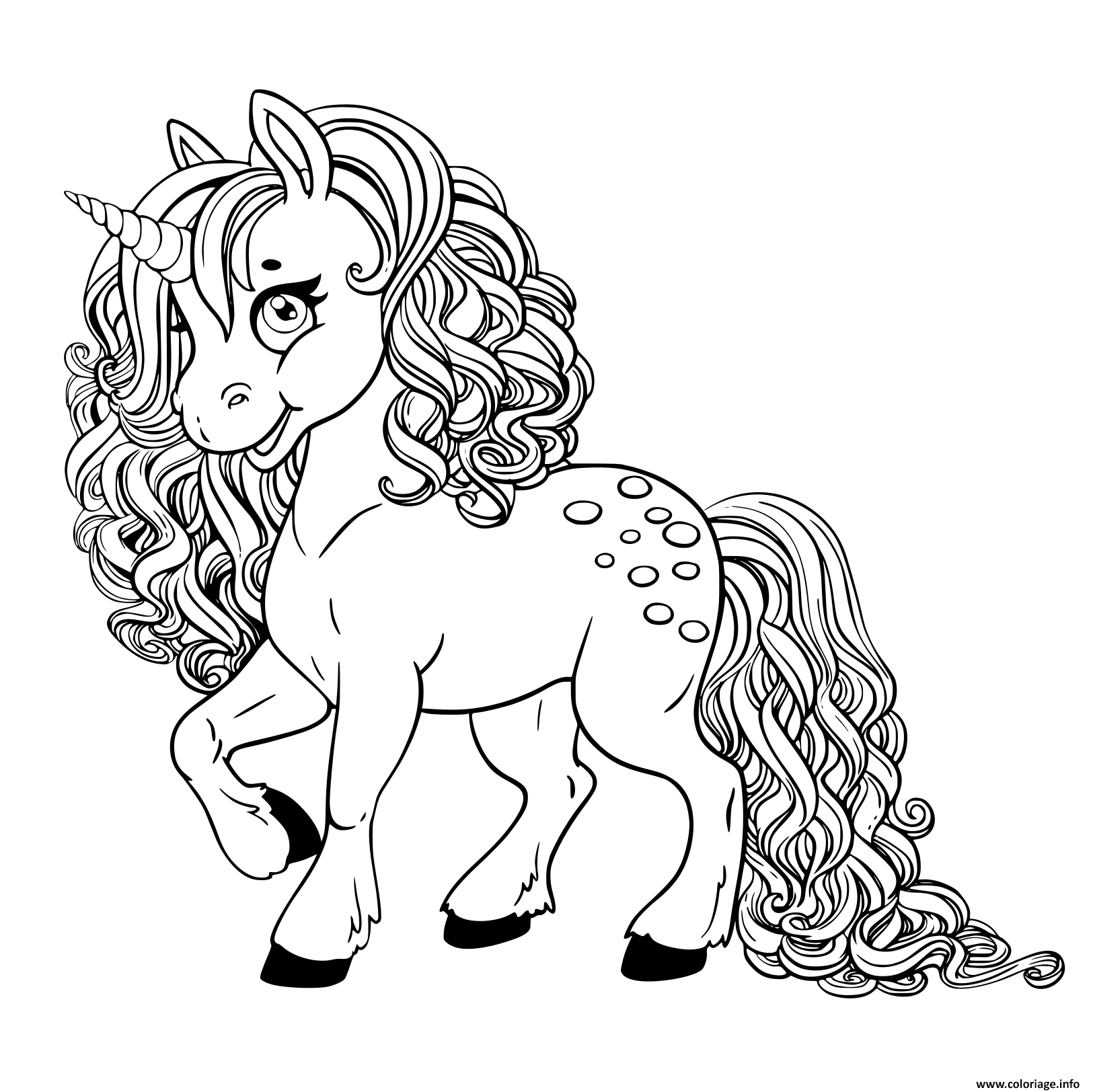 Coloriage Fabuleuse Licorne Bambina Dessin Licorne À Imprimer dedans Dessiner Gratuitement